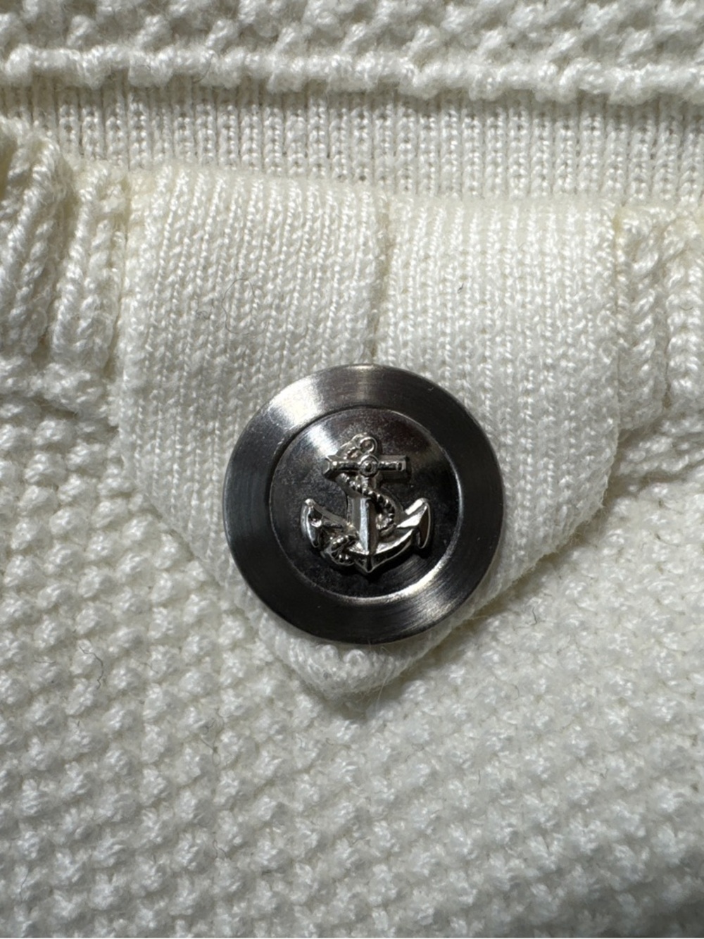 Saint James White Cotton Knit Cardigan Size 8 - Picture 4 of 11
